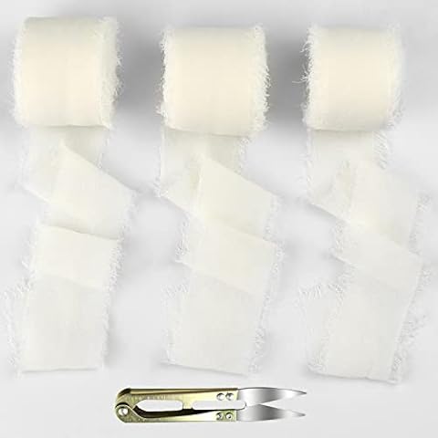Geschenkband Schleifenband Chiffonband Seidenband mit Fransen Chiffon Bänder Handgemachtes Ausgefranstes Cover