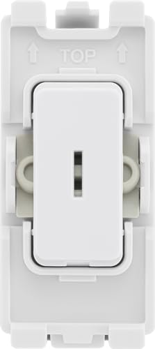 BG RPCDW30KY Evolve Grid White 20A 20AX 2 Pole Secret Key Switch Module