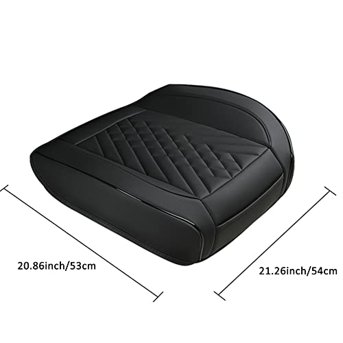 Image of GIANT PANDA Premium PU Leather Front Car Seat Cover Protector Anti-Slip Bottom Seat Cover Fits 95% of Vehicles, Wrapping Around The Bottom (2 Packs - Black)