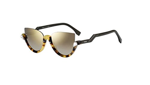 Fendi FF 0138/S VD N75 52 Occhiali da Sole, Verde (Spotted Havana Green/Grey SF Flshgld), Donna