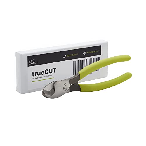 Image of TRUE CABLE Heavy Duty Cable Cutters, Hardened Carbon Steel Wire Cutter, Cuts Copper & Aluminum Up to 1 /0 AWG, Durable Hand Tool for Electricians, Comfortable Grip, Precise Clean Cuts, 1pcs