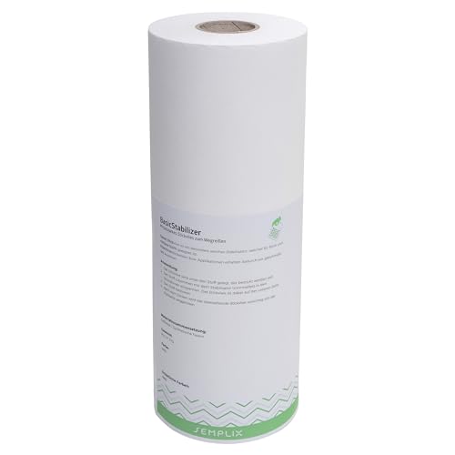 SEMPLIX BasicStabilizer - mittelstarkes Stickvlies zum Wegreißen für feine bis mittlere Stoffe (weiß, 50 cm x 100 m)