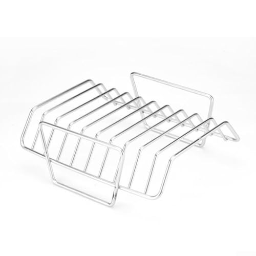 1 support à nervures pour barbecue, en acier inoxydable épais pour côtelettes d'agneau et viandes, répartition non uniforme de la chaleur, design portable pour barbecues en plein air, camping, voyages
