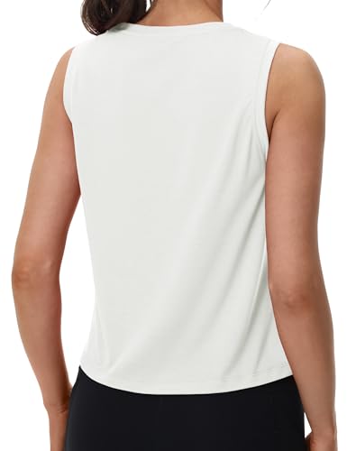MAGCOMSEN Women's Workout Tank Tops Crop Sleeveless Athletic Moisture Wicking Loose Fit Summer Shirt3