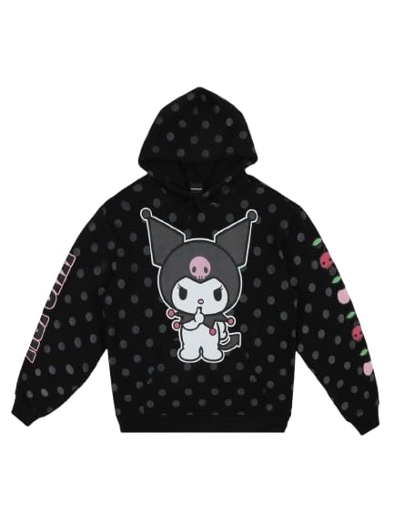 Bioworld Kuromi Character Adult Black Long Sleeve Hoodie-Large
