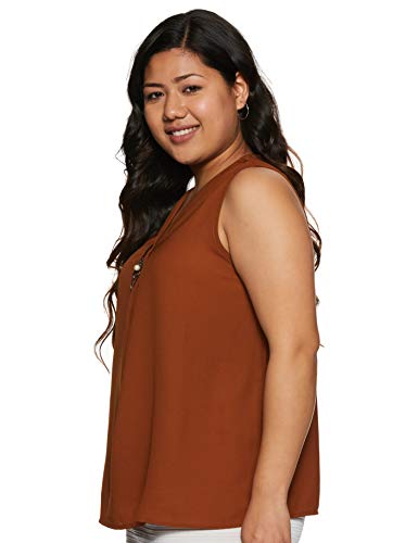 Image of plusS Women's Regular fit Top (LTP3085-RUST- Rust 4XL)