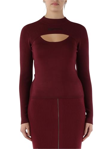 Karl Lagerfeld Jeans, Mujeres, Jersey Con Cuello Alto Recortado, Corte Slim, Morado, XS