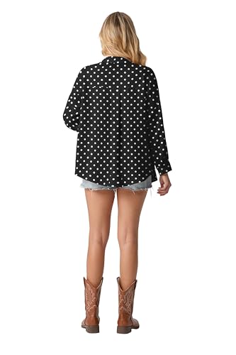 Long Sleeve Button Down Shirts for Women Dressy Floral Printed Blouse Casual Work Tops Fall Outfits 20254