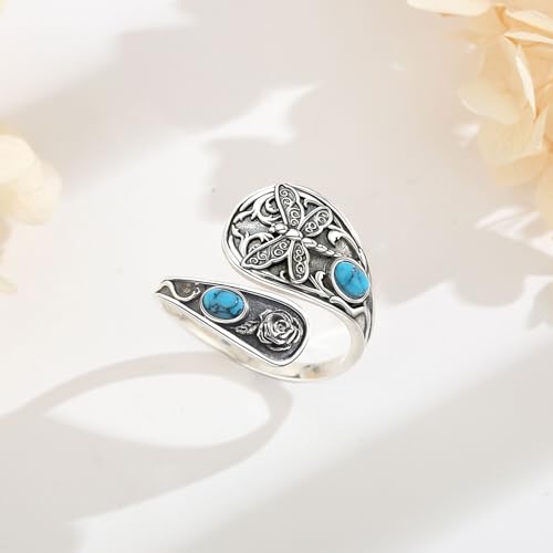 Bague loup viking argent 925 ajustable pour un style bohème chic - 2