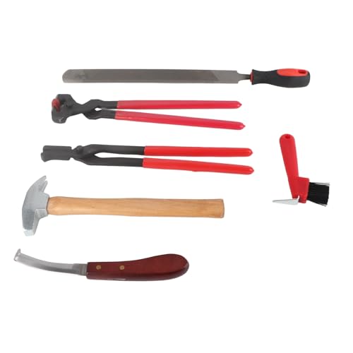 Herramientas de Herrador, Kit de Aseo de Caballos Trimmers de Pezuña de Cabra de 6 Piezas Herramienta de Adorno de Adorno de Caballo Profesional de Caballo