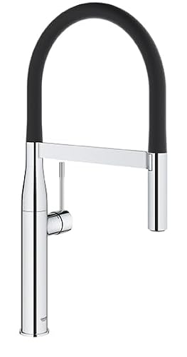 Grohe 30295000 Essence Semi-Pro Single-Handle Kitchen Sink Faucet With Pull-Down Sprayer, Brass, Starlight Chrome #TOP29