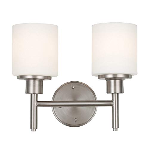 Design House 556191 Aubrey, 2-Light Wall Light, Satin Nickel