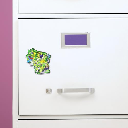 Imán Decorativo en Forma de Estado Wisconsin 3x3 pulgadas miniatura 6