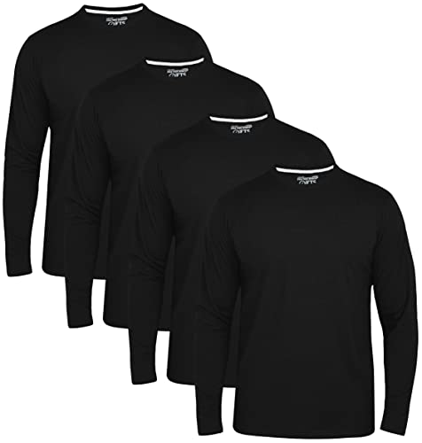 FULL TIME SPORTS Langarm T Shirt Herren Long Sleeve Tshirt 4Er T-Shirt...