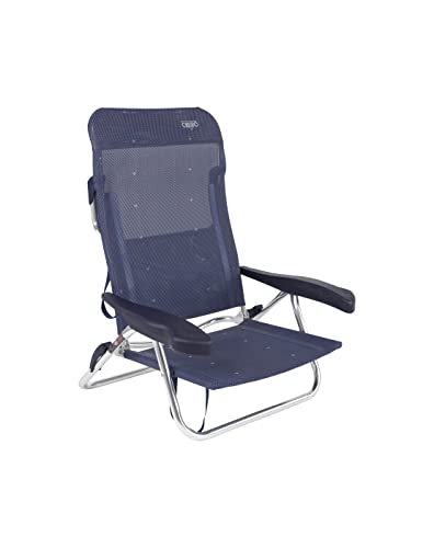 Crespo - Silla de Playa de Aluminio 7 Posiciones AL/221-M - Azul Marino