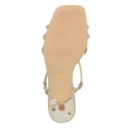 NINE WEST Women's WNHADSLY3 Sandal, Gold, 38 EU by Nine West - Used condition - Image 4