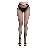 Aomig 1 PC Black Fishnet Tights for Women, High Waisted Footless Stockings, No Toe Pantyhose, Sexy Outfit, High Waist Pantyhose, One Size Fit All(Small Network)