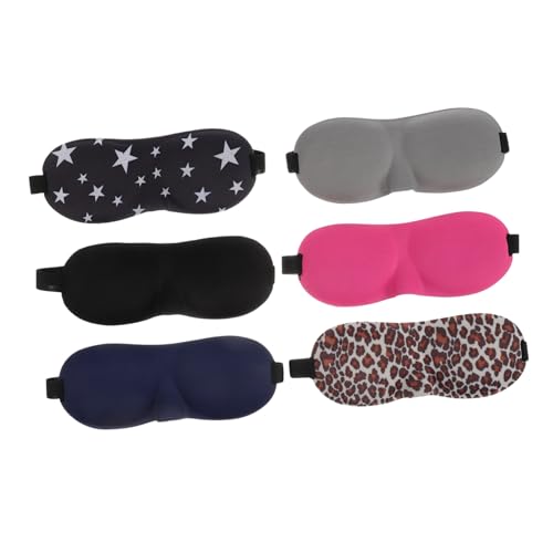 SECFOU 6個 3Dゴーグル 目 明るくする 男性用スリープマスク キット マンタ 暗い relax のそみ トラベリングアイパッチ 実用的なアイマスク スリーピングアイシールド コットン