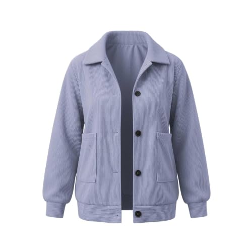 Womens Corduroy Jacket Button Down Shirt Long Sleeve Cropped Cardigans - image 7