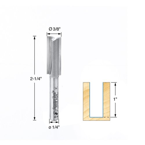 Amana Tool - 45218 Carbide Tipped Straight Plunge High Production 3/8 Dia X 1" 4 S #TOP1