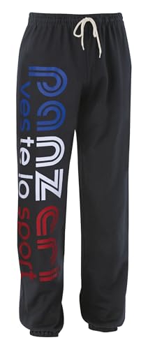 panzeri Pantalon Jogging Uni H - Noir/Bleu Blanc Rouge M
