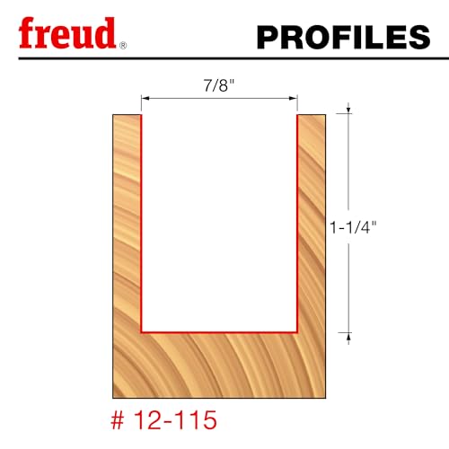 Image of Freud 12-115: 7 /8 inch (dia.) Double Flute Straight Bit with 1 /2 inch shank, 2-3 /4 inch overall length