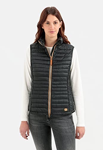 camel active Damen kurze leichte Steppweste mit elastischen Bündchen Schwarz, womenswear-38