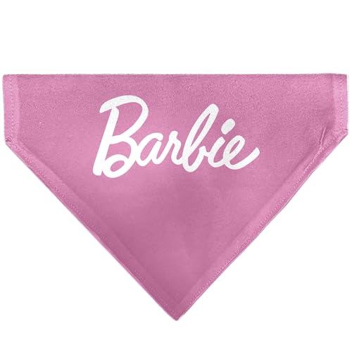 Barbie Pet Bandana Barbie Script and B Icon Collage Pinks White Slip On Collar Bandana Only