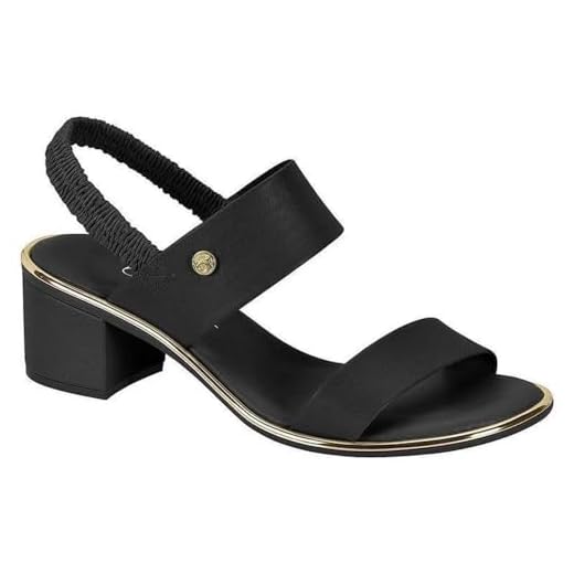 Sandália Beira Rio Feminina Salto Grosso Bloco Conforto Original Elegante Versátil Preto 36
