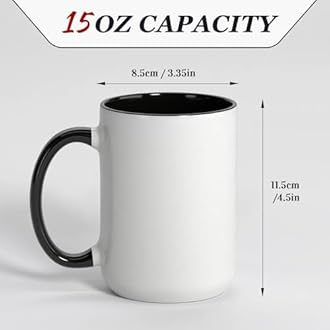 CWYW Personalised Mug with Photo Custom Coffee Mug with Picture Personalised Coffee Mugs with Name 15oz Double Side Custom Mug Novelty Custom Gift for Him Or Her