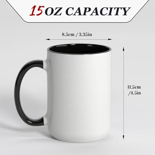 CWYW Personalised Mug with Photo Custom Coffee Mug with Picture Personalised Coffee Mugs with Name 15oz Double Side Custom Mug Novelty Custom Gift for Him Or Her