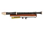 Aulos 211A Series 3-Piece Tenor Recorder - Ideal for Perfomance Level Player - Classic Dark Brown/Ivory ABS construction - Barqoue/Englsih Fingering.
