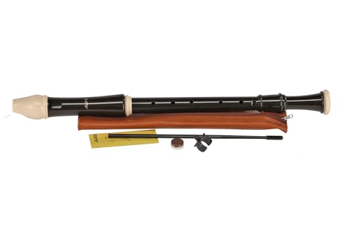 Aulos 700076 C-Tenor Blockflöte Robin Mod.211A barocke Griffw.braun, komplett mit Tasche, Wischerstab, Fettdose und Grifftabelle
