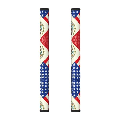 ZhanMg - Juego de 2 fundas para manijas de puerta para nevera multiusos con bandera mexicana americana, apto para lavavajillas, microondas y muebles