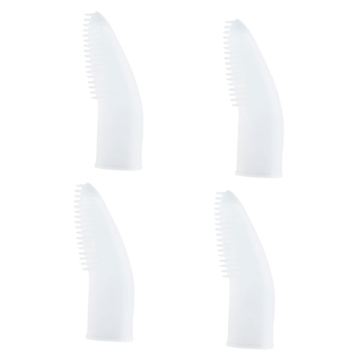 minkissy Lot De 4 Brosses À Dents Pour Animaux De Compagnie : Brosse À Dents Pour Chiens Et Chats Des Doigts Fine Et Espacée Extrémité Conique Facile À Nettoyer