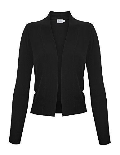 Image of Cielo Women's Knit Cropped Sweater Bolero Cardigan Three Quarter Sleeve - Full Sleeve
