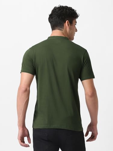 Image of Urbano Fashion Men's Multicolor Solid Mandarin Collar Slim Fit Cotton T-Shirt Pack of 3