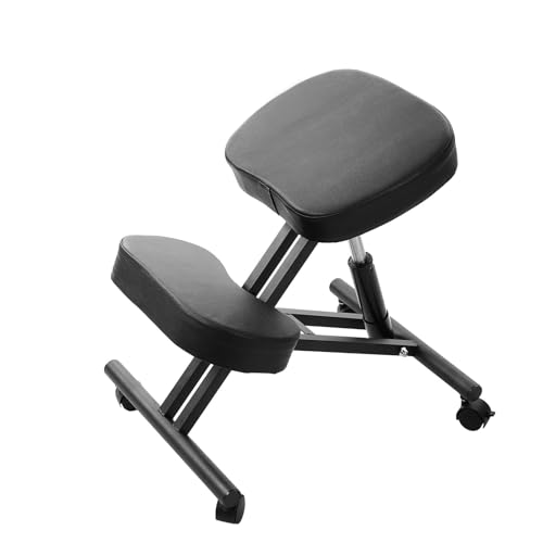 GREENSAPPIRE Ergonomic Kneeling Chair with Thick Cushions Adjustable Posture Stool for Home & Office Orthopaedic Desk Chair with Brake Casters Improve Posture & Relieve Back Pain