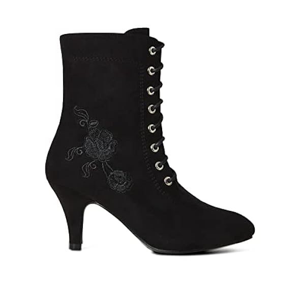Joe Browns Botas de Tacón Bordado Floral con Cordones, Moda Mujer