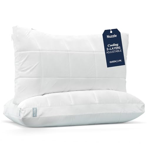 Nuzzle Cooling Adjustable Pillows Queen Set of 2
