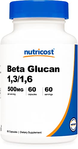 Nutricost Beta Glucan 500mg 1,3D Glucan, 60 Vegetable Capsules - Gluten Free, Non-GMO