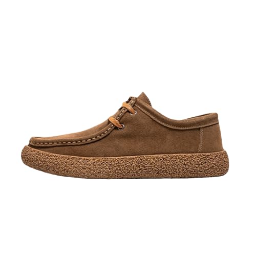Men's Vintage Suede Oxford Shoes Comfortable Anti Slip Flat Sole Lace Ups for Work Social Occasions