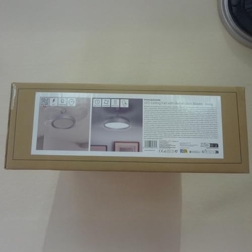 InnovaGoods LED Ceiling Fan with 4 Retractable Blades Silteez Silver 80 W Ø49-104 cm