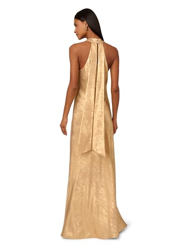 Adrianna Papell Women's Foiled Woven Halter Gown2
