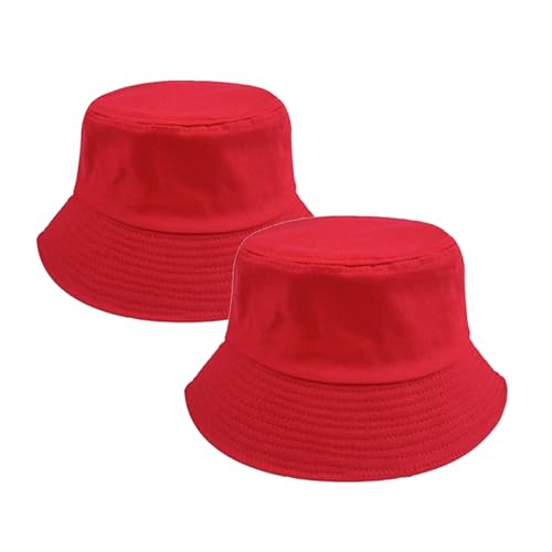 QSZHSL 2 Piezas Gorro Pescador Hombre Mujer Sombrero de Pescador Sombrero de Pescador Reversible Gorro Pescador Algodón Sombrero de Cubo Bucket Hat