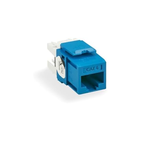 ITSPWR Bundle for Leviton 61110-BL6 Extreme CAT 6, Blue QuickPort Jack Connector, 25 Individually Pack, and ITSPWR Wire Stripper 5-Pack Cover