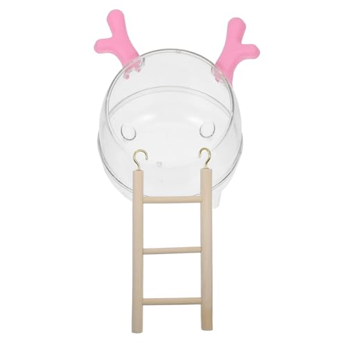 SUPVOX Caja Baño Arena para Hámster y Jerbo con Bandeja Extraíble Escalera Rosa para Ducha y Baño de Polvo Mascotas Pequeñas