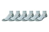 Amazon Essentials Men's Athletic Ankle Socks, Breathable, Cotton Blend, Cushioned, 6 Pairs, Grey, 13-15