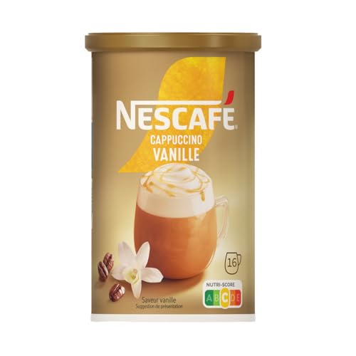 NESCAFE Cappuccino Vanille - Café Soluble Instantané - Grains Arabica & Robusta - Boîte En Papier De 276 g