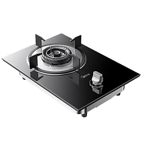 Aouoeeo Placa de Gas, Encimera de Gas, Cocina de Gas de 33 cm con Quemador, Cristal Templado Negro, 5,0 kW, Placa de cocción empotrada con FFD y